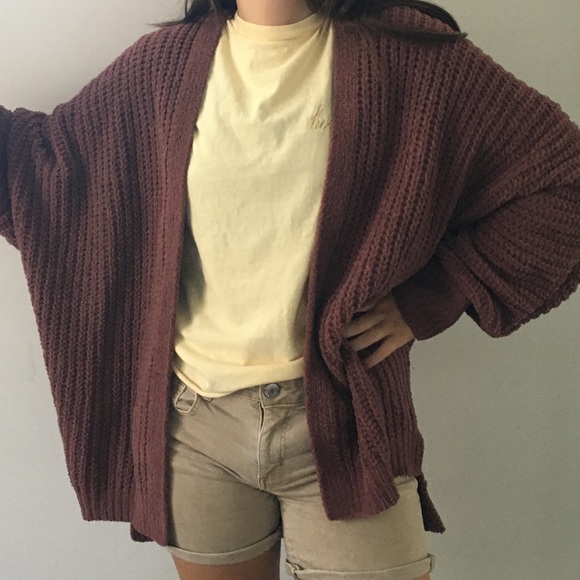 Love Tree Sweaters - Love Tree Burgundy Cardigan